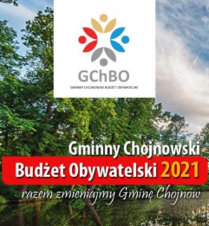 Grafika z logo Gminnego Chojnowskiego Budżetu Obywatelskiego na 2021