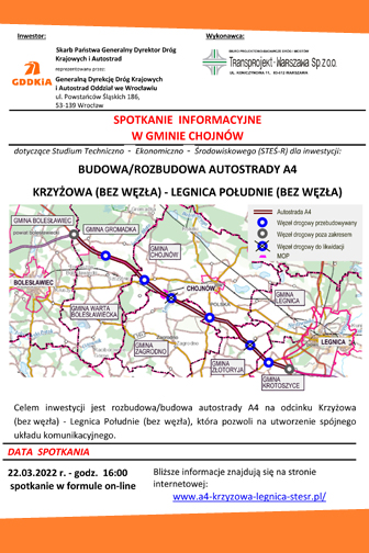 Spotkanie informacyjne dotyczące proponowanego przebiegu budowy/rozbudowy autostrady A4