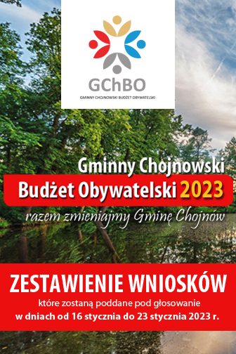 Znamy listę wniosków zgłoszonych w ramach Gminnego Chojnowskiego Budżetu Obywatelskiego 2023