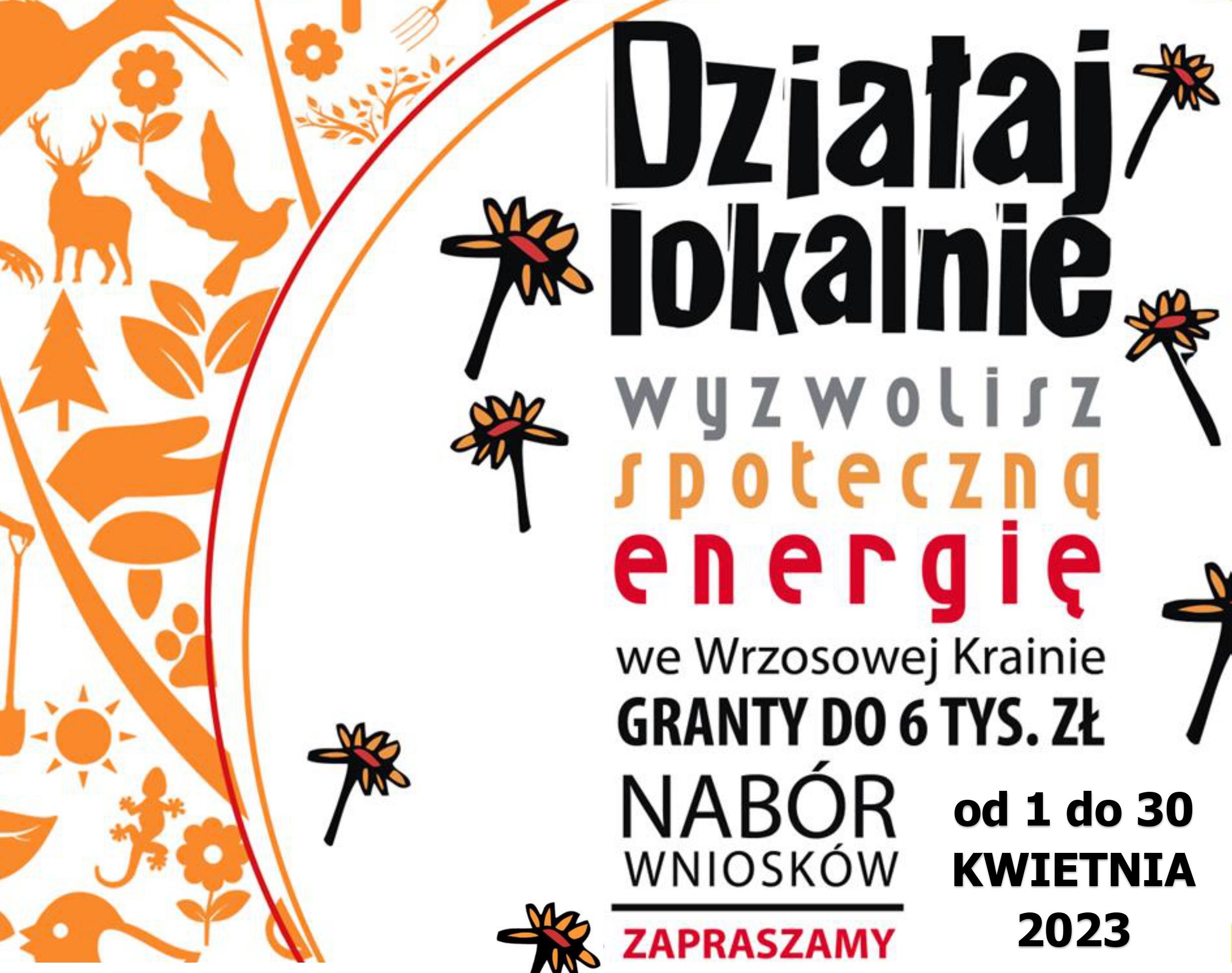 Ośrodek Działaj Lokalnie - Stowarzyszenie LGD „Wrzosowa Kraina” ogłasza nabór wniosków o dotacje w ramach Lokalnego Konkursu Grantowego Programu „Działaj Lokalnie” w 2023 roku!