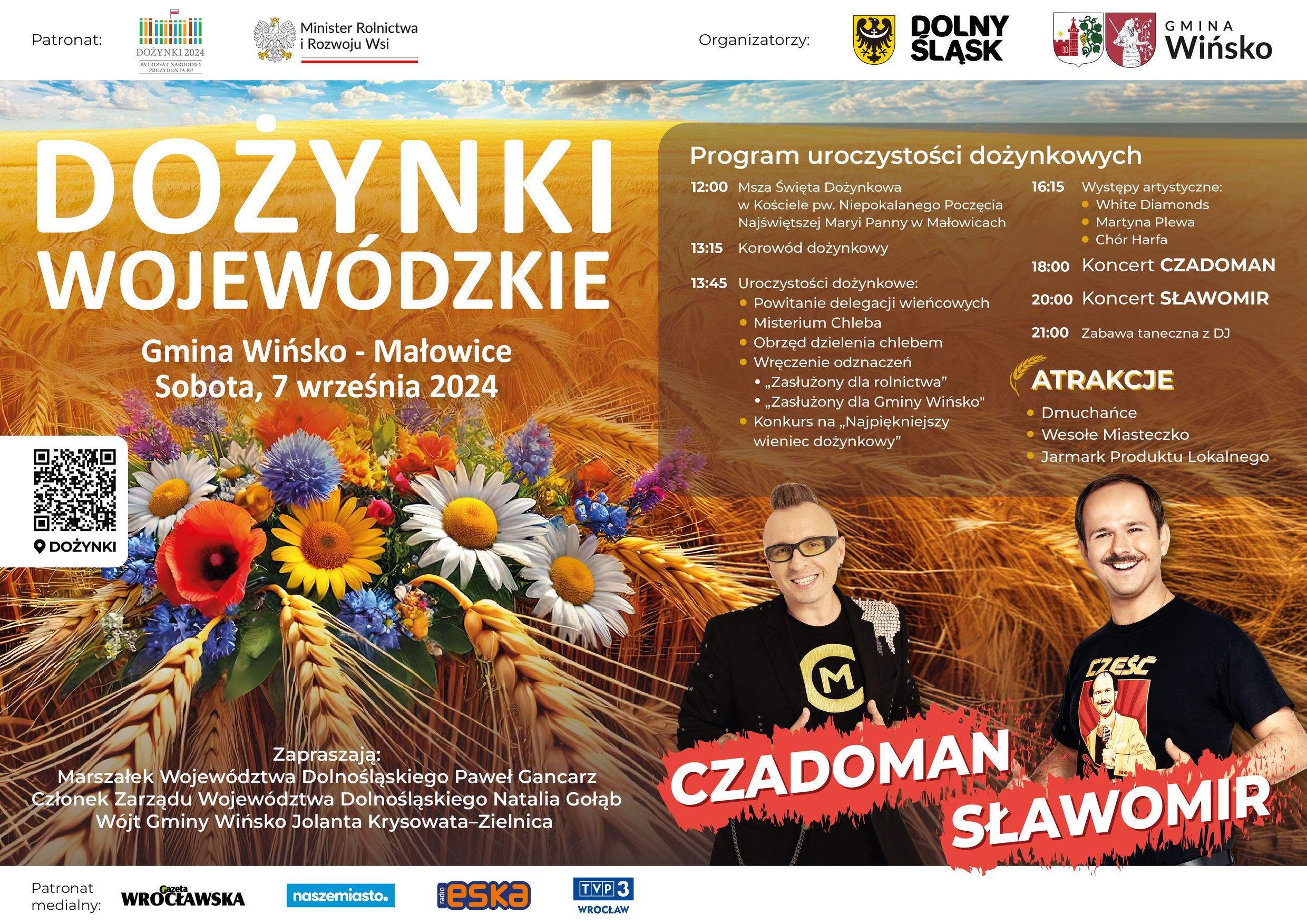 Zaproszenie na Dożynki Wojewódzkie 2024 w Gminie Wińsko